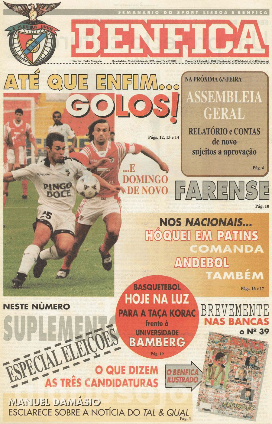 jornal o benfica 2871 1997-10-22